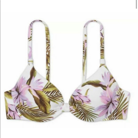 Shade & Shore Bikini Top Tropical Floral Swimsuit Swim 34C M New - Picture 3 of 8
